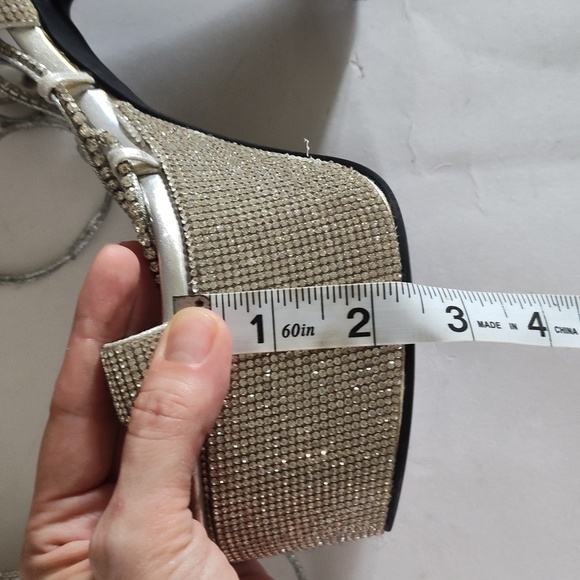 Dolls Kill Poster Girl Lace Up Silver Platform Heels 9 - Picture 6 of 9